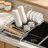 Paslanmaz Çelik Teleskopik Lavabo Süzgeci Sepeti Mutfak Yıkama Havzası Kase Bulaşık Kurutma Filtre Tavası Bardak Tabak Süzgeç Raf Tutucu