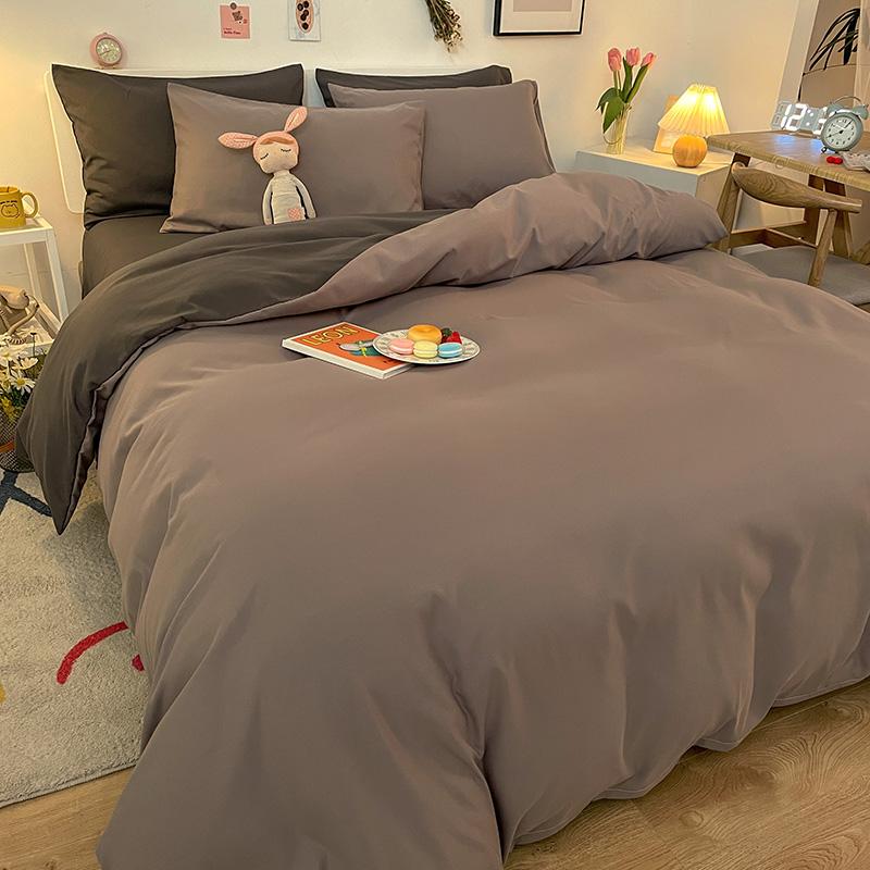 

Solid Grey Comforter Sets King Size Cotton Bedding Set Adults Teens Soft Warm Quilts Modern Blankets Pure Thick Bed Comforters Flat Bed Sheet&Twin 3pcs
