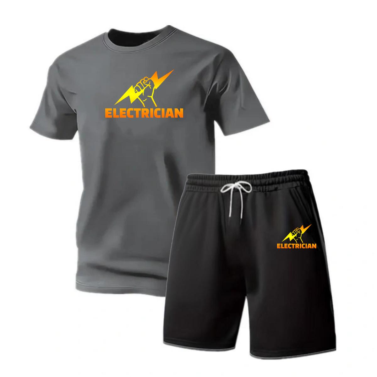 Men s summer new fashionable casual T-shirt shorts two-piece set 2026 men s outdoor sports breathable quality set S