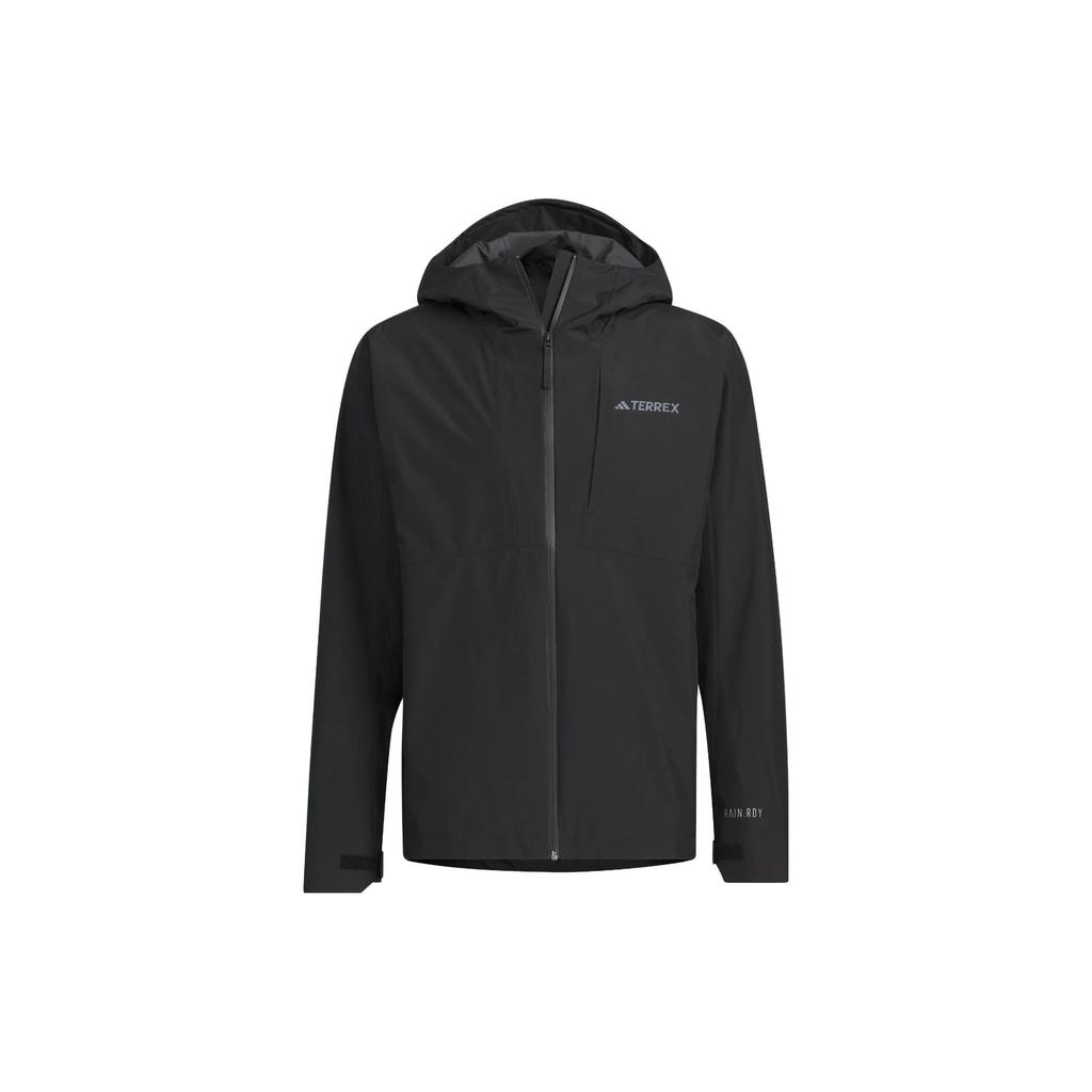 adidas Outdoor Waterproof Windproof Hooded Jacket Black Men's Outdoor Jacket IL8910