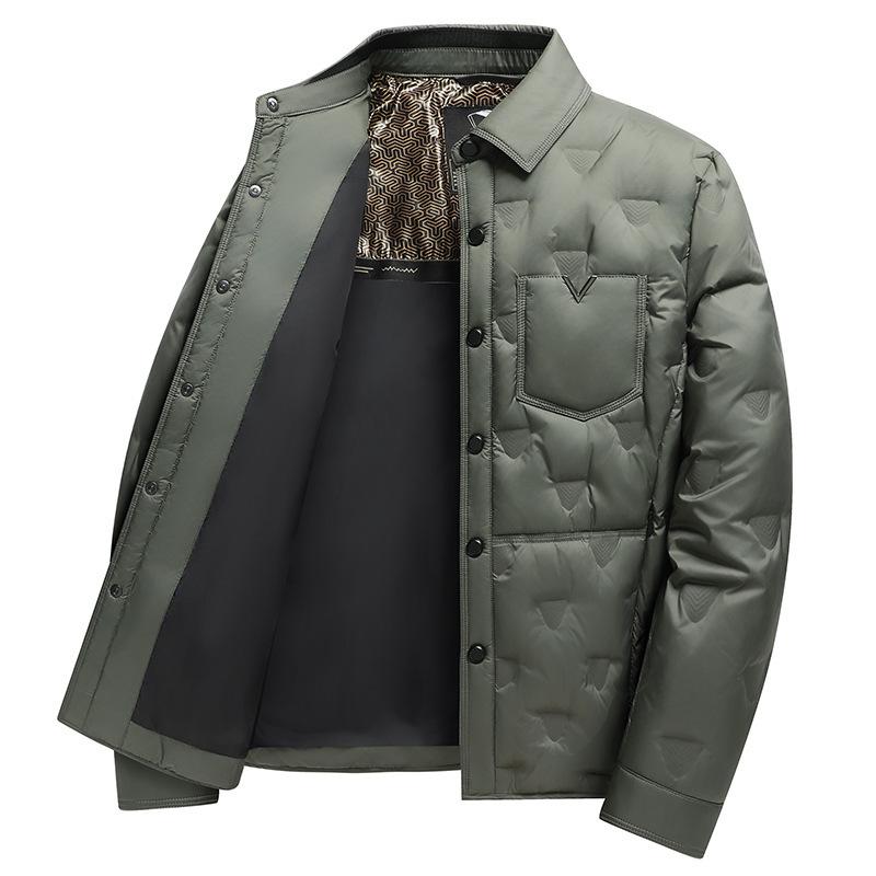 

Мужская новая куртка-пуховик в деловом стиле с лацканами, теплая, удобная и плотная подкладка, удобная и износостойкая куртка 4XL армия зеленый
