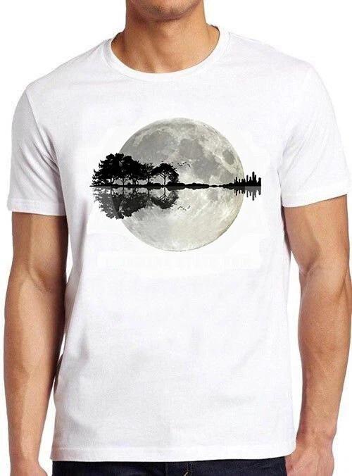 Guitar Tree Moon Birds Nature Funny Meme Cult Movie Music Gift Tee T Shirt M707 XL