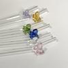 1pc 8mm Glass Straw, Reusable Drinking Straws Cute Butterfly Heat-Resistant Straw for Festival Party Wedding Cocktail Bar Beachs