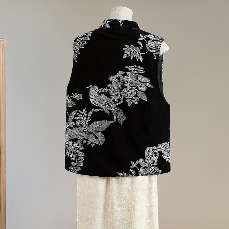 Embroidered Velvet New Chinese Style Vest