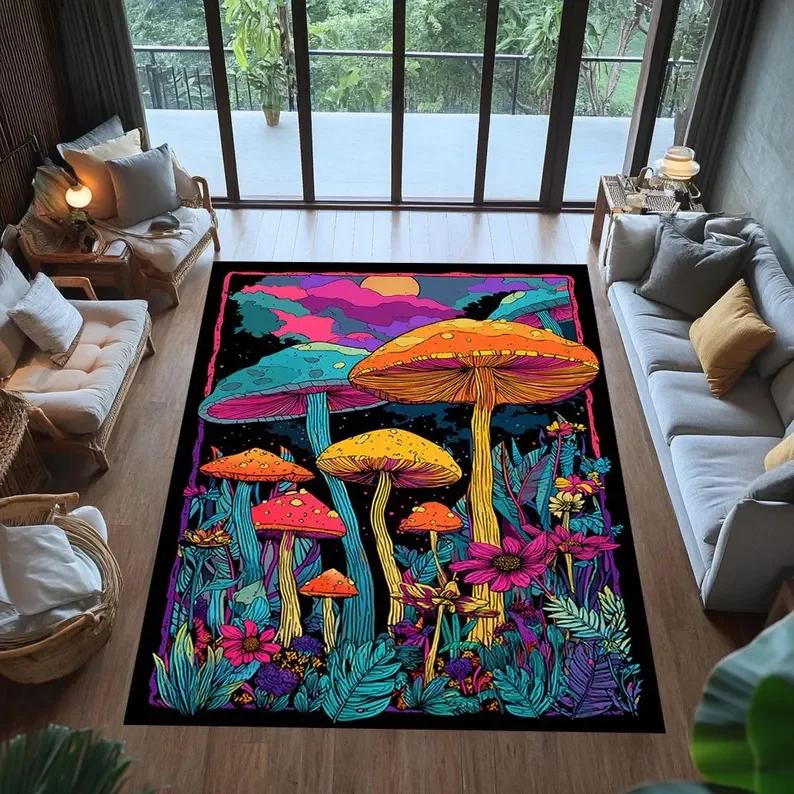 

Mysterious Forest Red Mushroom Carpet Magic World Floor Mat for Living Room Bedroom Decor Soft Area Floor Mat Kitchen Rug 40x60cm