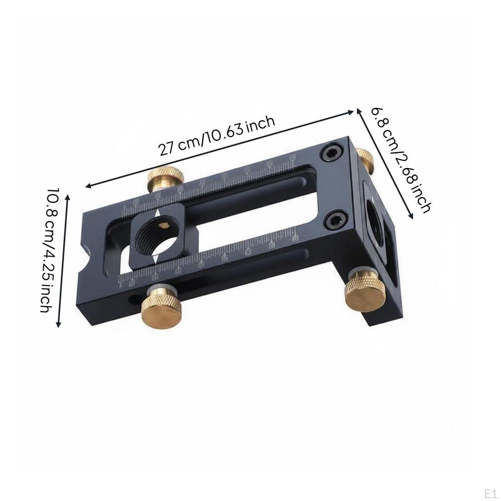 Drill Guides Positioning Clamp Adjustable Wood Guide Aluminum Alloy Dowel Template for Furniture