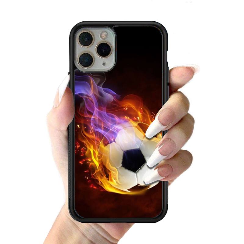 Fotbal Fotbal Pouzdro na telefon Silikonové PC+TPU Pouzdro pro iPhone 11 12 13 Pro Max 8 7 6 Plus X SE XR Tvrdé Fundas
