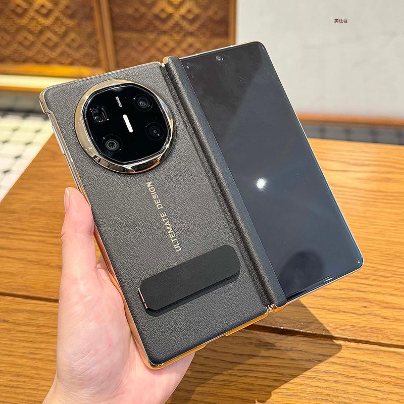 Applicable To Huawei Matex6 Mobile Phone Case New Matex5 Rotating Bracket X3 Axis Anti-drop Internet Celebrity Business Leather Case