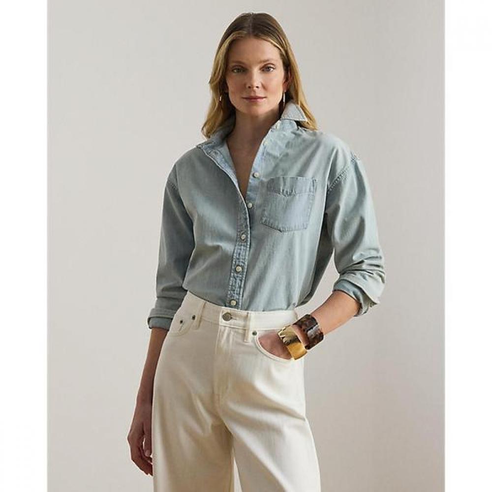 Lauren Ralph Lauren Relaxed Fit Denim Shirt Wmlrshts6820562400 XS
