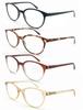 Round Reading Glasses Women Readers Eyeglasses Classic Frame Flexble Plastic Spring Hinge Lightweight Wear With Diopter +1.0~4.0