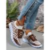 Women's Breathable Knit Lace-Up Casual Sports Shoes, Thick-Soled Trendy Footwear, Available In Large Sizes.
