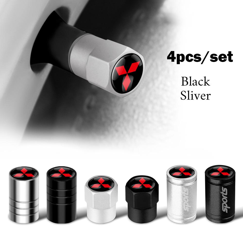 cyhk7 4Pcs Car Metal Wheel Tire Valve Caps Tyre Stem Cover Accessories For Mitsubishi 9 Ralliart ASX L200 Colt Outlander Pajero Lancer