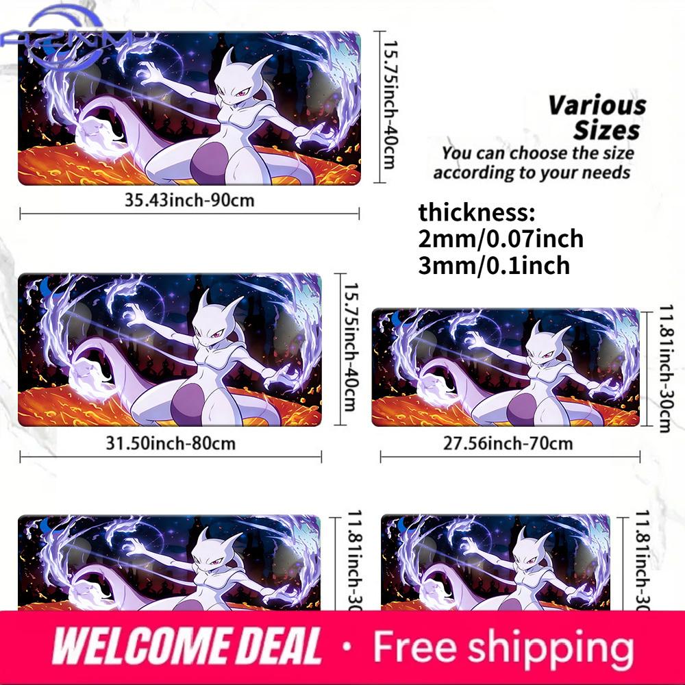 Mewtwo TCG Playmat NonSlip Washable Gaming Mat 40x80x0.2cm