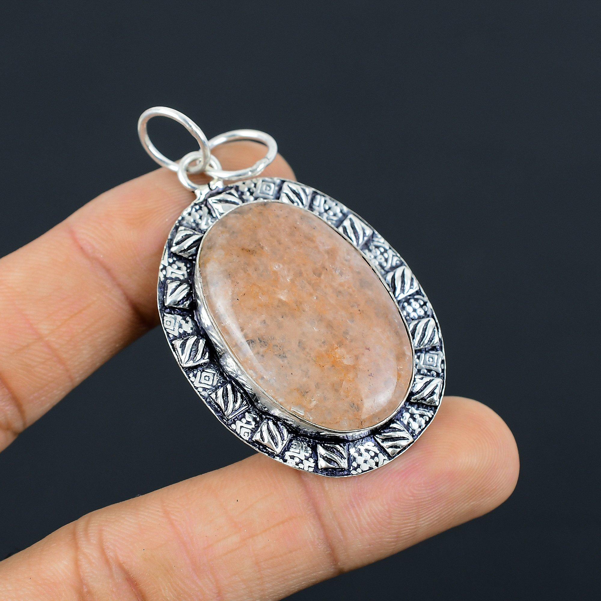 

Mothers day Deal Natural Strawberry Quartz Handmade Pendant Jewelry 925 Silver