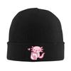 Roztomilý axolotl miluje jahodové mléko Doodle Teplá pletená čepice Zimní pletená čepice Beanie Hip Hop čepice pro Unisex