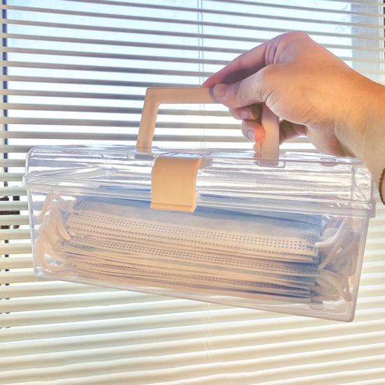 Storage Box Dust-proof Visible Plastic Large Capacity Face Cover Container for Dorm