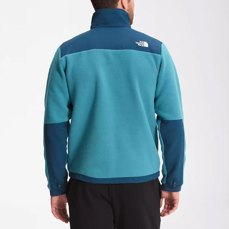 The North Face Velvet Jackets Men's Lake Blue Stand Collar Thickened And Fleece Lined NF0A4QYH-9NQ