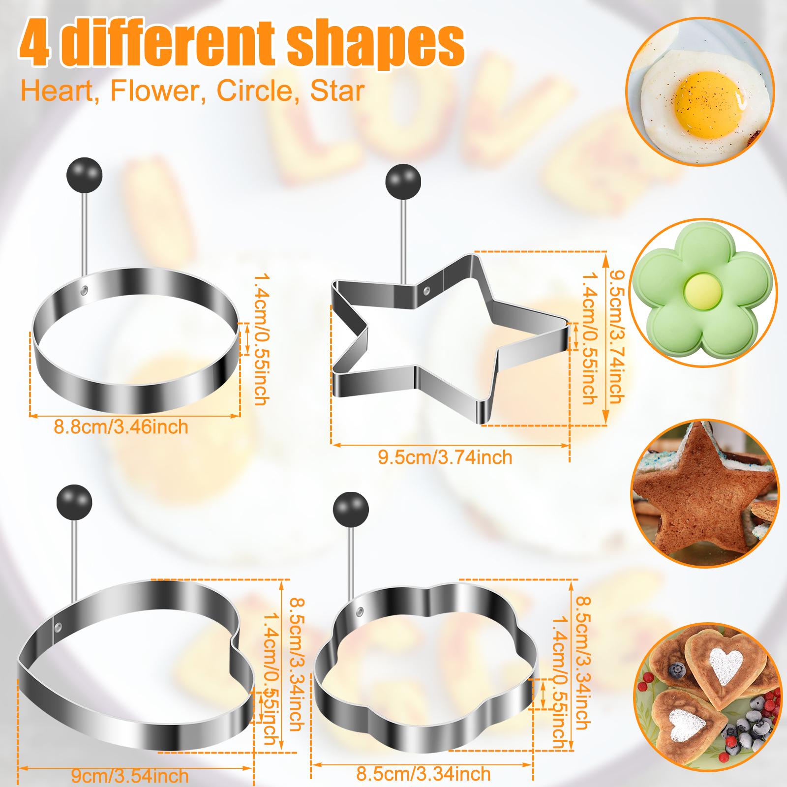 

4/6pcs Egg Ring for Frying Eggs 7.5-20inch Stainless Steel Non Stick Griddle Rings Egg Sandwich/Pancake Molds Breakfast Maker