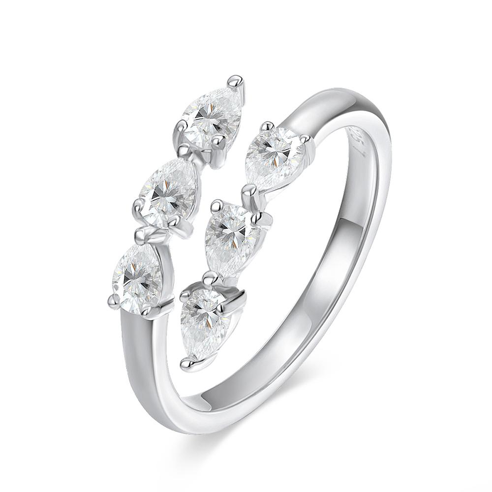 

Test Passed 3*4MM Rings for Women Lab Diamond Wedding Band 925 Sterling Silver Female Crown Single Tail Ring 6