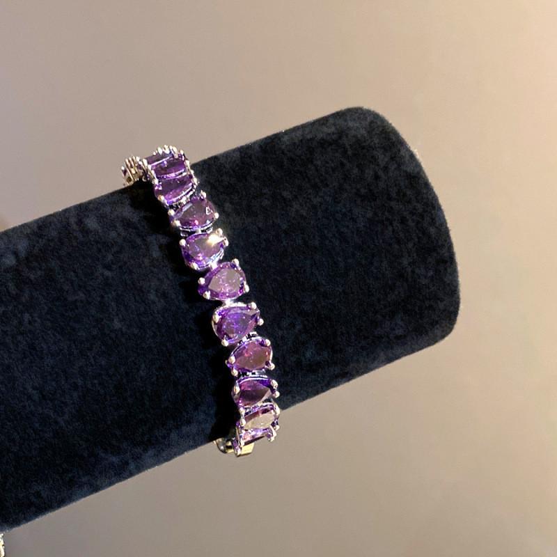 Heart Shaped Double Layer Zircon Crystal Bracelet For Women With Elegant Design And Gift Use