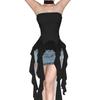 European and American style spring new women's clothing fairy fluttering temperament Muse fringed edge versatile tube top