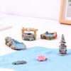 8 Stück Harz West Lake Leuchtturm Auto Ornament Miniatur Landschaft Dekor DIY Interieur Geschenk für Mikrolandschaft-Enthusiasten
