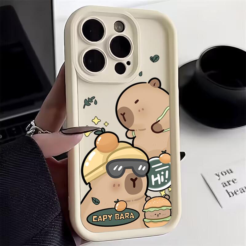 Cute Capybara Soft Phone Case For Samsung Galaxy S25 Ultra S24 FE S23 S22 S21 Plus A06 A26 A36 A33 A25 A16 Shockproof Back Cover
