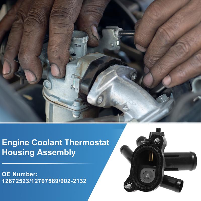 X Autohaux Engine Coolant Thermostat Housing Assembly No.12672523 for Buick Encore 16-21