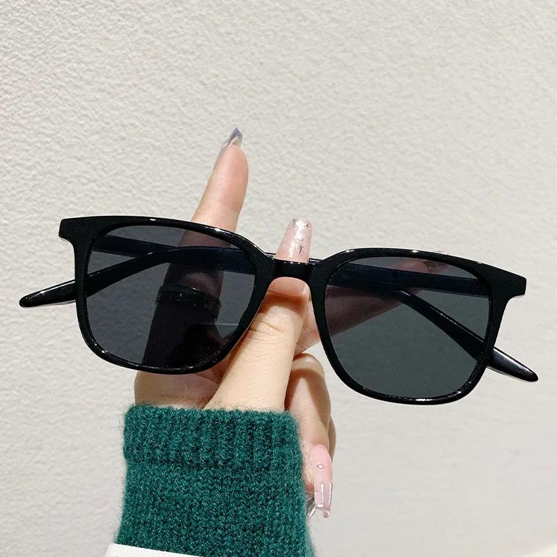 Men Women Retro Trendy Myopia Sunglasses Square Frame Clear Lens Minus Eyeglasses Ladies Outdoor Goggle Shades Eyewear-1.0-4.0