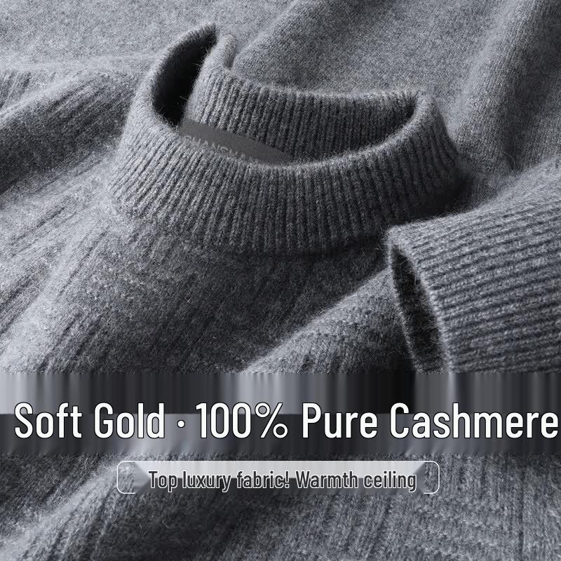SHANSHAN Men's 100% Cashmere Crew Neck Sweater