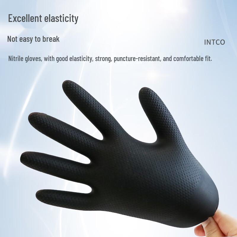 Inco Medical Disposable Nitrile Gloves, Thick Diamond Pattern