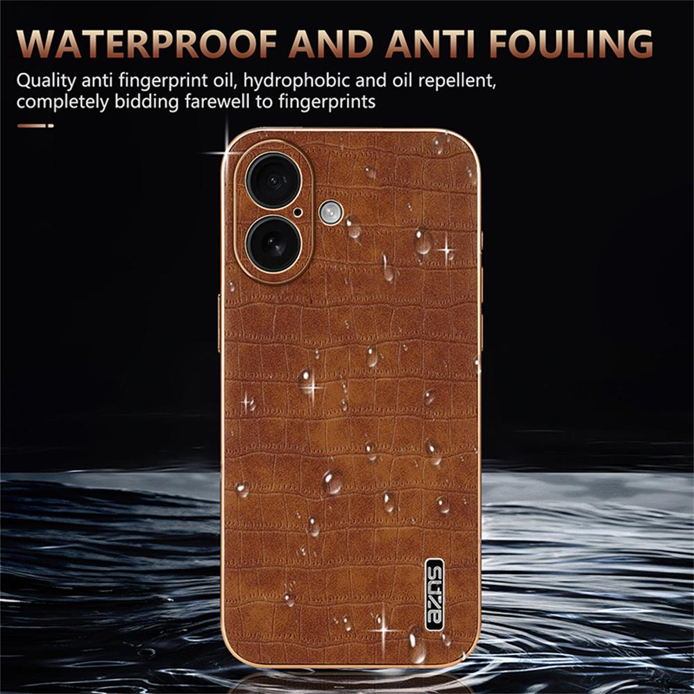 AZNS For iPhone 17 Case Electroplating Crocodile Texture PU+TPU Phone Cover