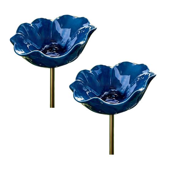 Zavlažovací stanice, venkovní zahradní, ptačí, motýlí, koupelové kelímky s kolíkem, ručně vyrobené kovové