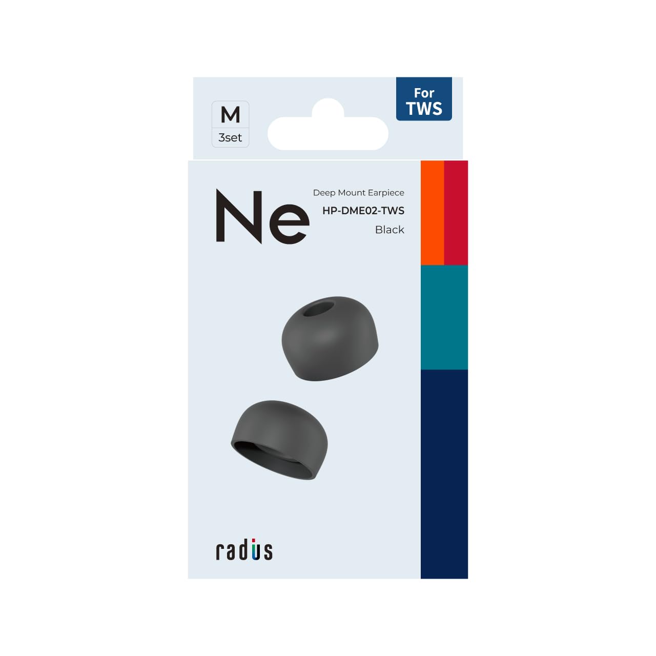 

Radius HP-DME-TWS Deep Mount Eartips 3-Pack Black M Perfect Fit Enhanced Bass High Sound Isolation