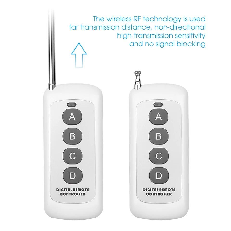 433MHz Wireless Remote Control 2/4/6/8 Buttons Remote Control Learning Code 1527 Antenna Reach 1000m Long Range