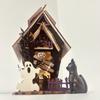 3D Wooden Puzzle Kit DIY Wooden Puzzle Haunted House Model Light-up Halloween