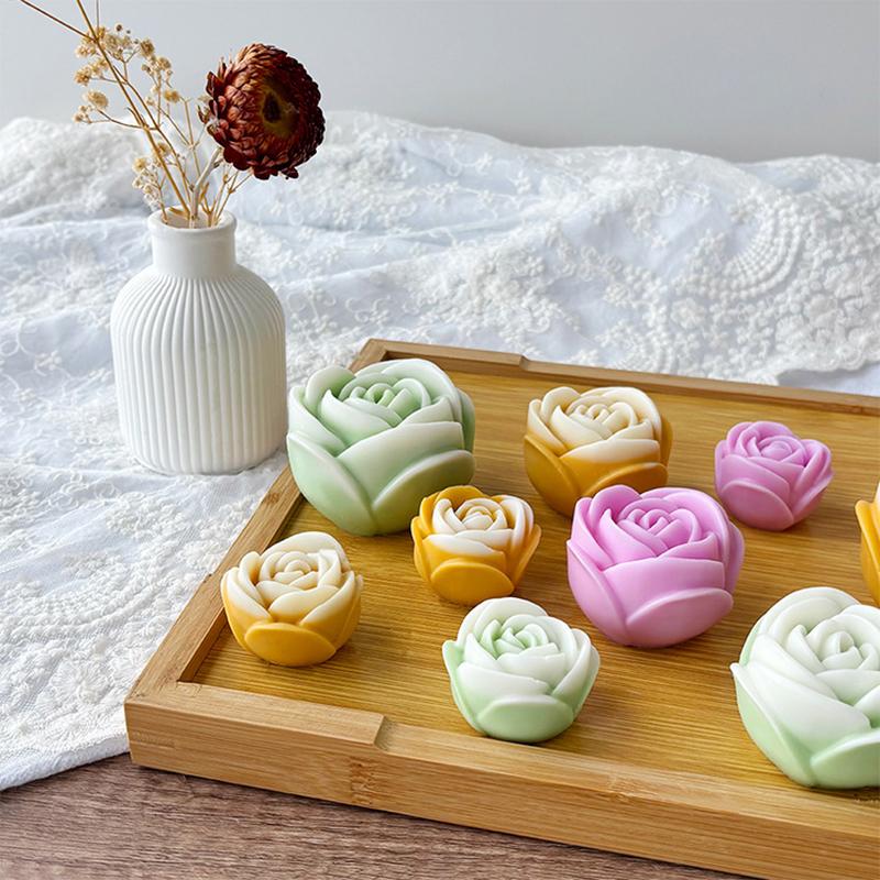 Multi Size 3D Flower Shape Silicone Rose Mold Candle Mould Handmade Soap Mold Wedding Cake Decor Jelly Valentine'S Day Gift Diy