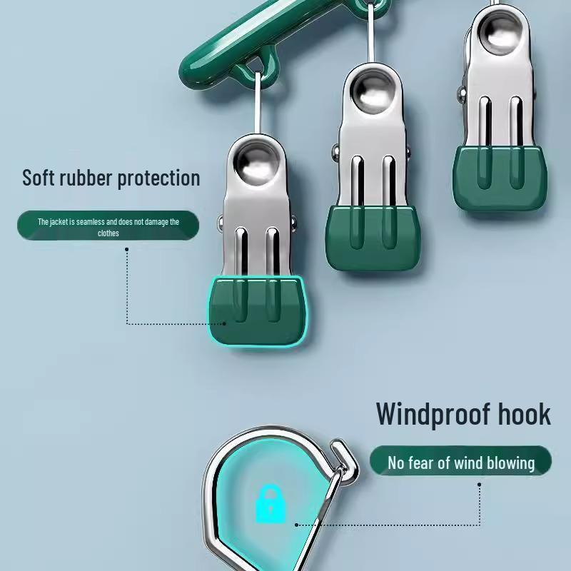 Multifunktionales Plastik-Wäscheständer mit 10 Clips für Socken & Unterwäsche für den Balkon