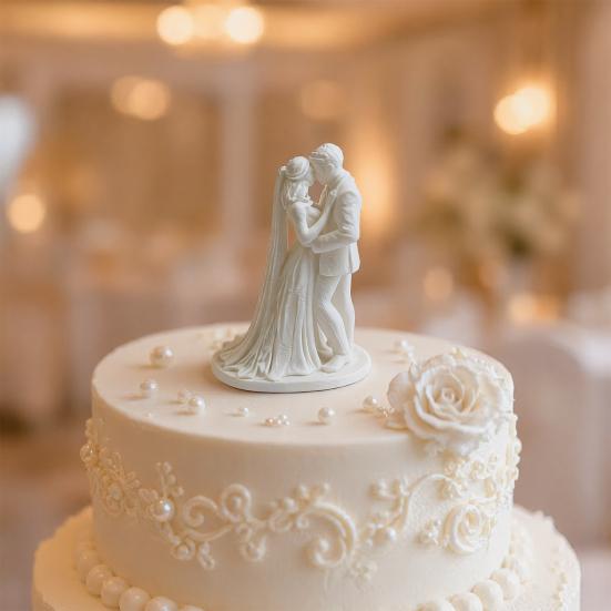 Yousheng 3D-gedruckte Figurenpaar, Romantische Hochzeitsdekoration, Romantische Hochzeits-Liebesstatue für Tortenaufsätze Eingangsbereiche Schminktische Hochzeit