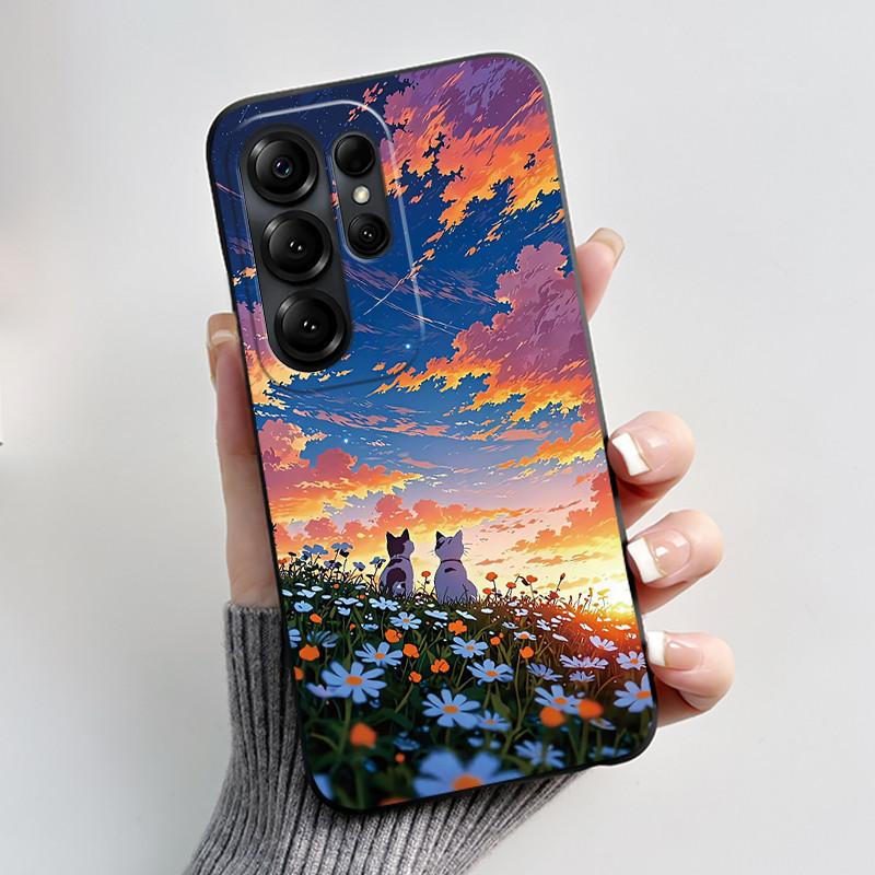 Anti-scratch Phone Case For Doogee Note 56X/56X Pro Casing Soft Silicone Beautiful Brightly Colored Sunflowe Pattern Black Cover