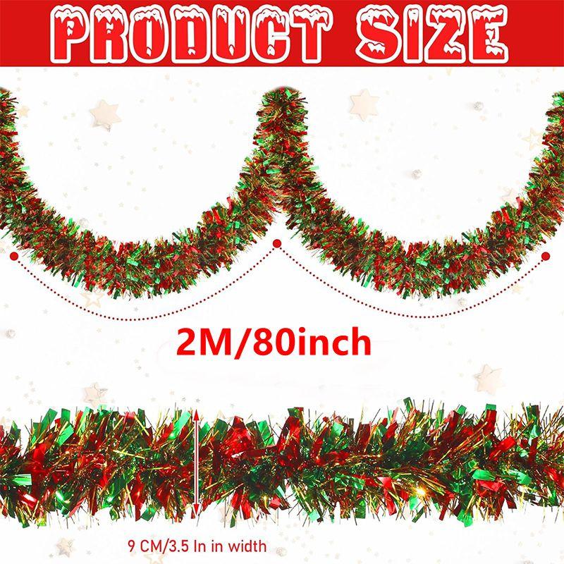 1 Stück Gold Rot Grün Kranz Weihnachten Metalldrahtkranz Weihnachtsbaum Hängekranz Dekoration Treppengeländer Banner Heimdeko