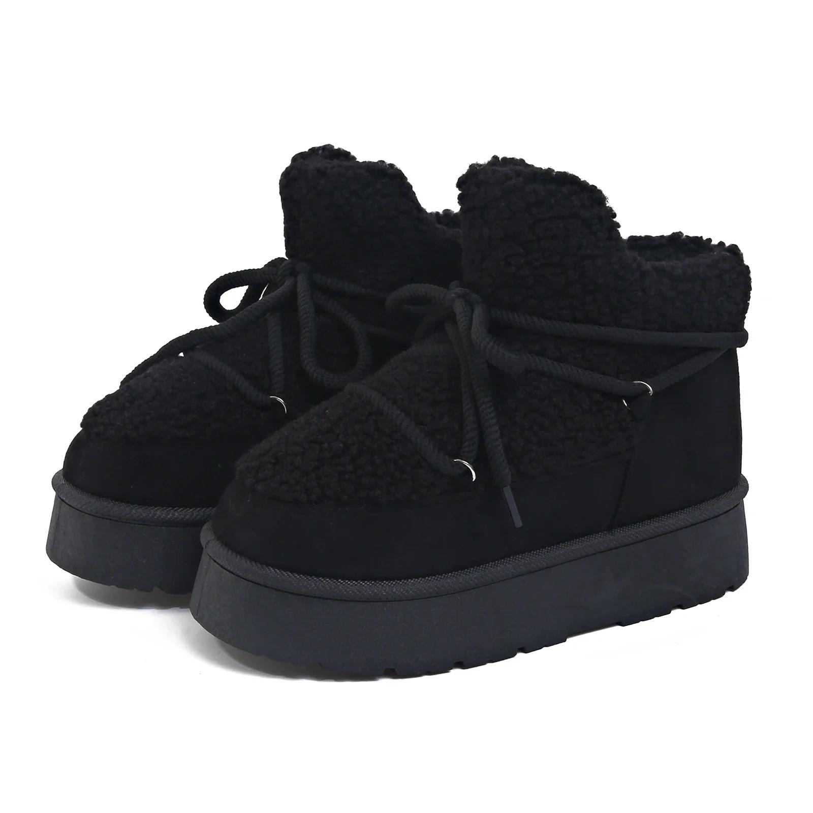 

Модная SyfIyno Новые Зимние Сапоги Зима Новые Кашемировые Теплые Толстая Подошва Хлопковая Обувь для Женщин Новая Коллекция Mujer Zapatillas 41 чёрный