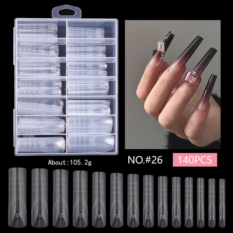 Eagle'S Talon 120/140 Pcs Short Curved Stiletto False Nail Tips Clear Soft Fake Nails Extensions For Diy Nail Salon Manicure