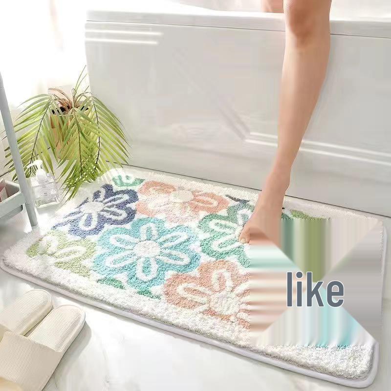 Cartoon Bathroom Toilet Faux Cashmere Floor Mat - Dirt-Resistant & Easy To Clean