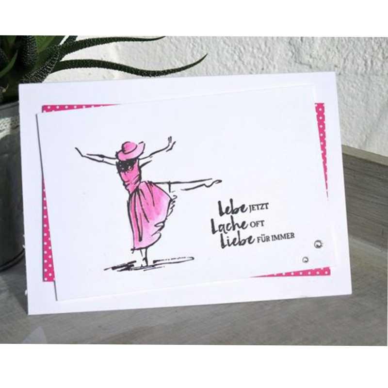 Metal Cutting Dies Dancing Girl and Stamp for DIY Scrapbooking Photo Album Decorative Embossing