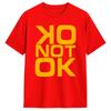 Übergroßes Schwarzes Baumwoll-Streetwear-T-Shirt mit Kräftigem Gelben „OK NOT OK“ Statement-Grafikdruck Merch Damen- und Herren-T-Shirts