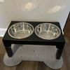 Elevated Dog Feeder Bowls Adjustable Raised Stand with Double Stainless Steel Food Water Bowls Small Medium Large Dogs