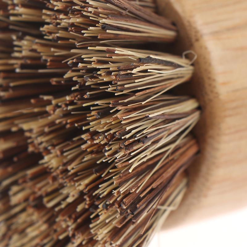 Kitchen Cleaning Brush Sisal Palm Bamboo Short Handle Dish Brush Bowl Pot Brush