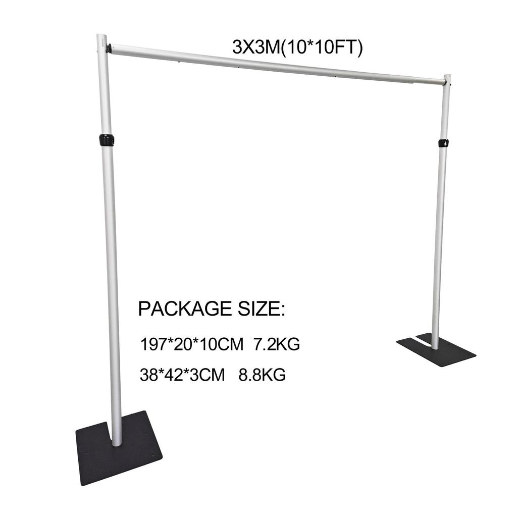 3x6m Double Layer Retractable Backdrop & Curtain Stand for Weddings – Aluminum Alloy Display Stand