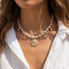 Bohemian Imitation Pearl Choker Necklace for Women Gold Color Shell Starfish Pendant Collar Summer Beach Vacation Jewelry Gift